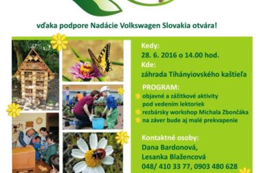 Plagat EKOZAHRADA v Tihanyiovskom kastieli
