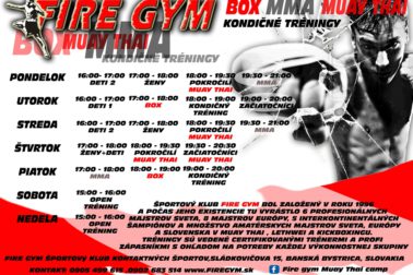 Firegym rozpis tréningov