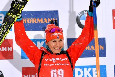 Rakúsko SR Biatlon SP 2.kolo šprint ženy Kuzminová