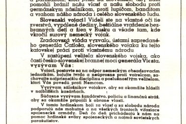 6 Proklamácia k slovenským vojakom