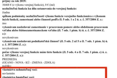 oznamenie verejneho funkcionara