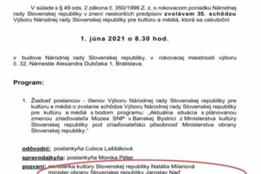 pozvanka na kulturny vybor