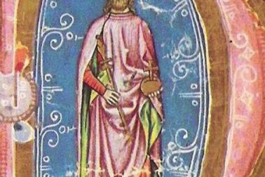 Belo IV. - uhorský kráľ (Viedenská obrázjová kronika z rokov 1358-1370)