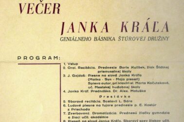 pozvanka vecer janka krala