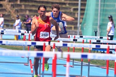 Miroslav Krchňavý pri rekordnom behu na 110 m prekážok