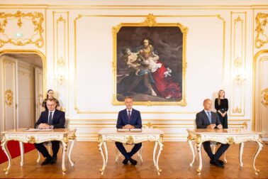 Zľava Vladimír Hiadlovský, Richard Raši a Daniel Guspan