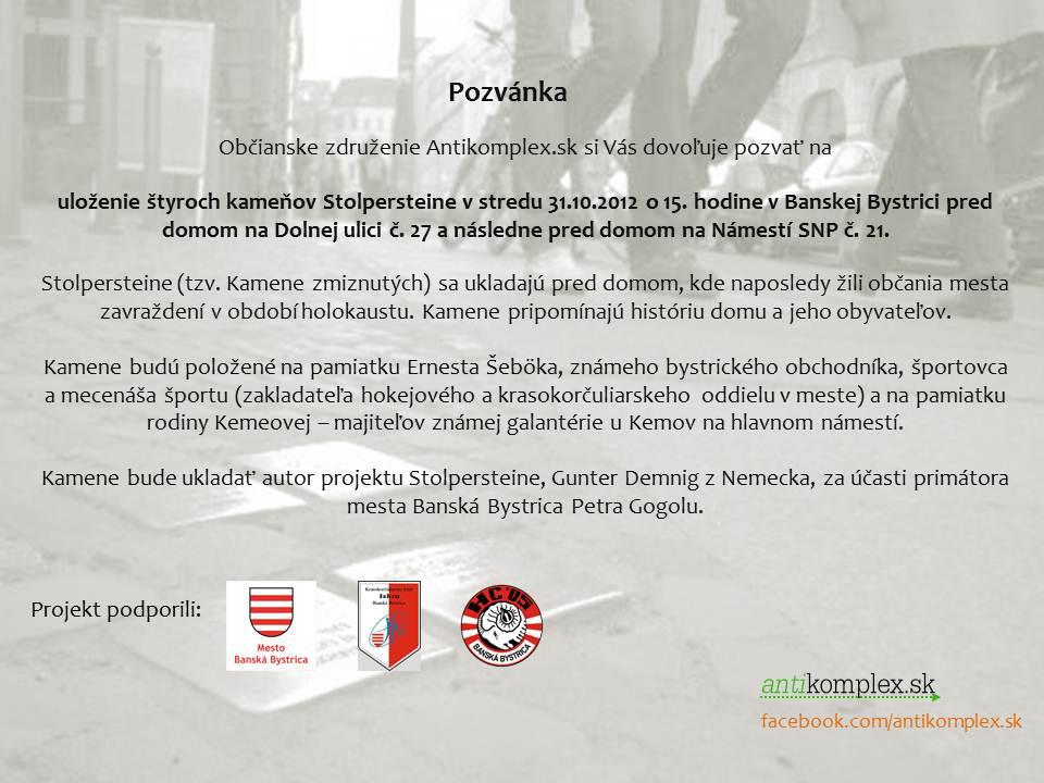pozvanka na stolpersteine v bb