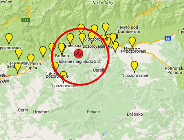 mapka zemetrasenia