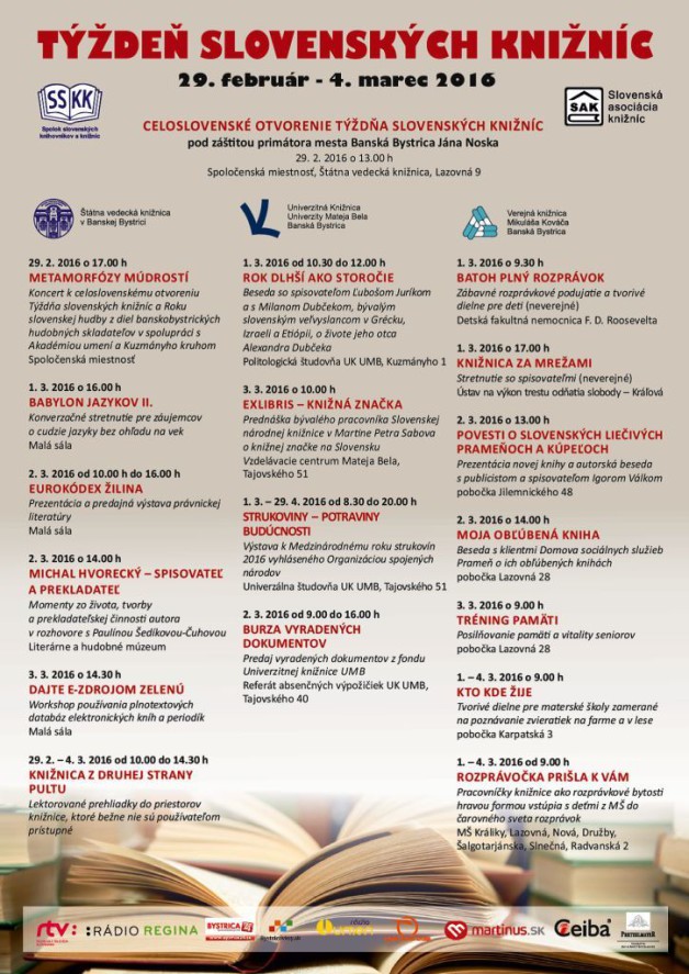 plagat Tyzden slovenskych kniznic
