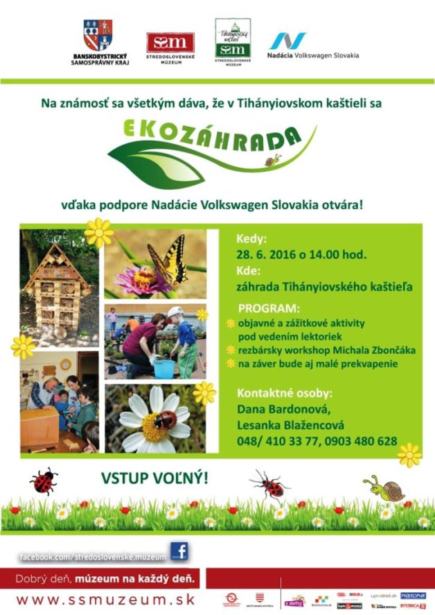 Plagat EKOZAHRADA v Tihanyiovskom kastieli