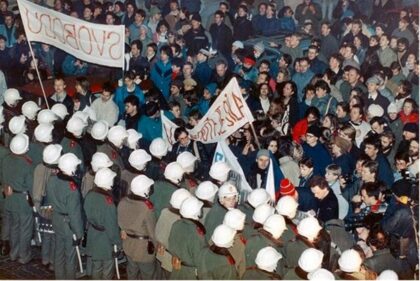 Policajný zásah proti študentom na Národní Třídě v Prahe