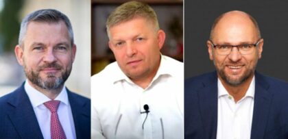 Zľava Peter Pellegrini, Robert Fico a Richard Sulík