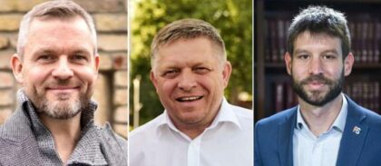 Zľava Peter Pellegrini, Robert Fico a Michal Šimečka