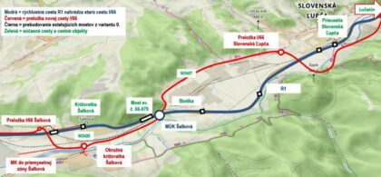 Trasa trojkilometrového úseku R1 po Slovenskú Ľupču