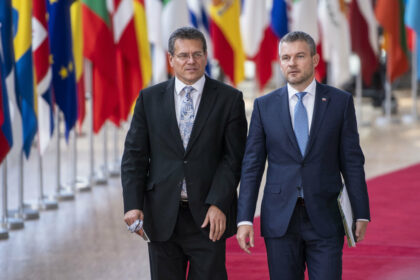 Maroš Šefčovič s Petrom Pellegrinim