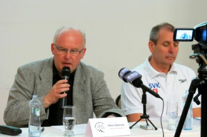Zľava Milan Záborský, riaditeľ pretekov BB Cup a Ivan Šulek, prezident SPF