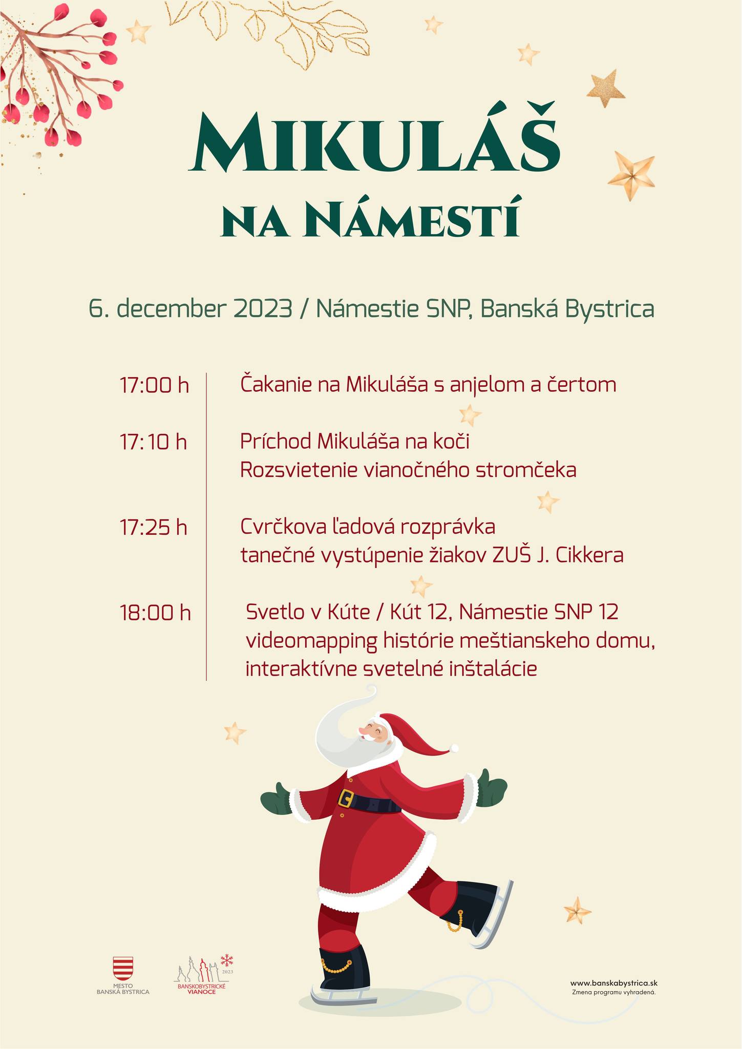 Bystrick Mikul prde na Nmestie SNP v stredu 6. decembra, zavta aj ...