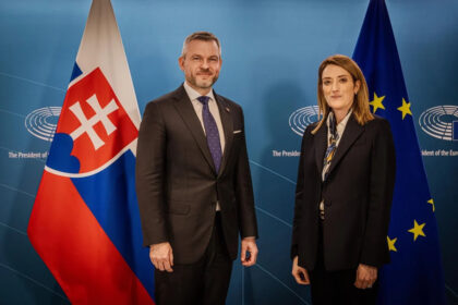 Predseda NR SR Peter Pellegrini a predsedníčka Európskeho parlamentu Roberta Metsolová