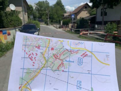 Mapa trasovania novej kanalizácie v Rudlovej