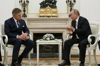 Robert Fico a Vladimir Putin v Moskve