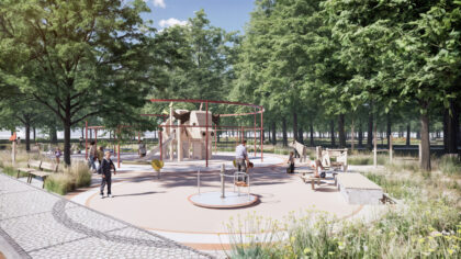 Vizualizácia nového detského ihriska v parku