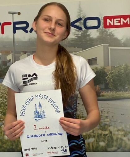 Karolína Glezgová 2. miesto na 100 m prsia