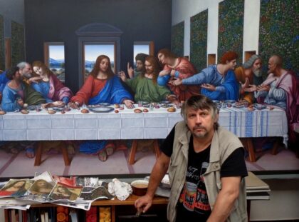 Stanislav Lajda pred obrazom Posledná večera