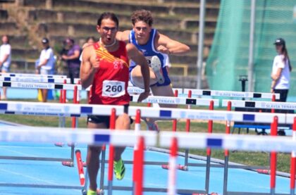 Miroslav Krchňavý pri rekordnom behu na 110 m prekážok