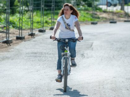 Andrea Štulajterová na bicykli